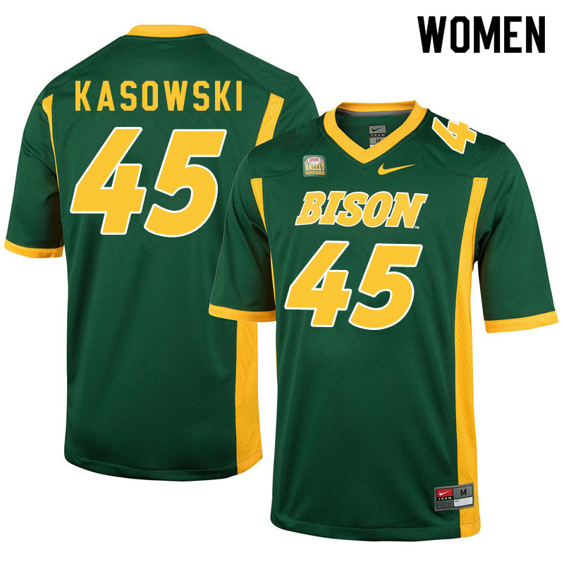 Women #45 Dustin Kasowski North Dakota State Bison College Football Jerseys Sale-Green